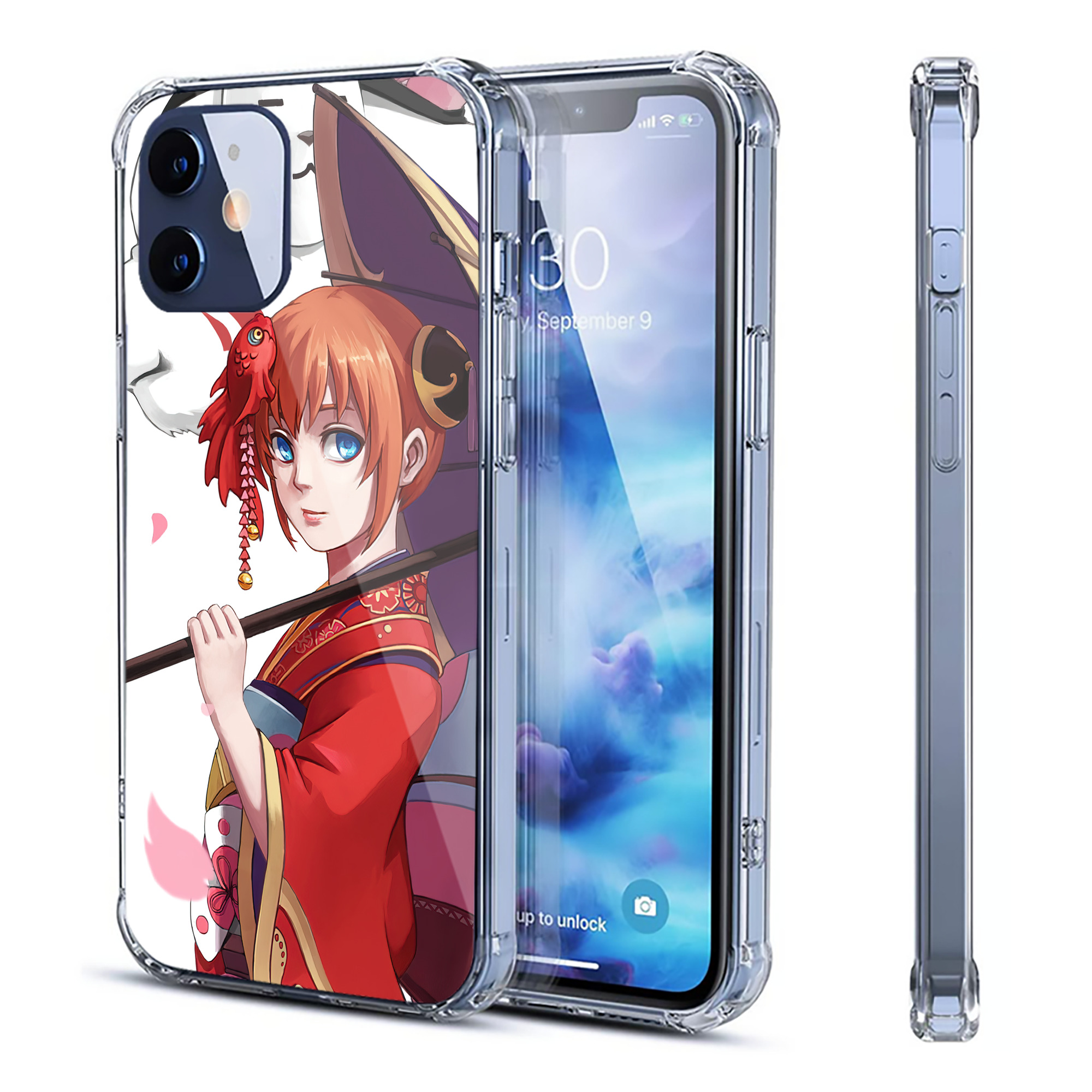 ぎんたま 坂田銀時（さかたぎんとき） 神楽 志村新八（しむら しんぱち） GINTAMA Sakata Gintoki Kagura Shimura Shinpachi 【iPhone 12シリーズ対応】透明スマホケース（クリアソフトケース）